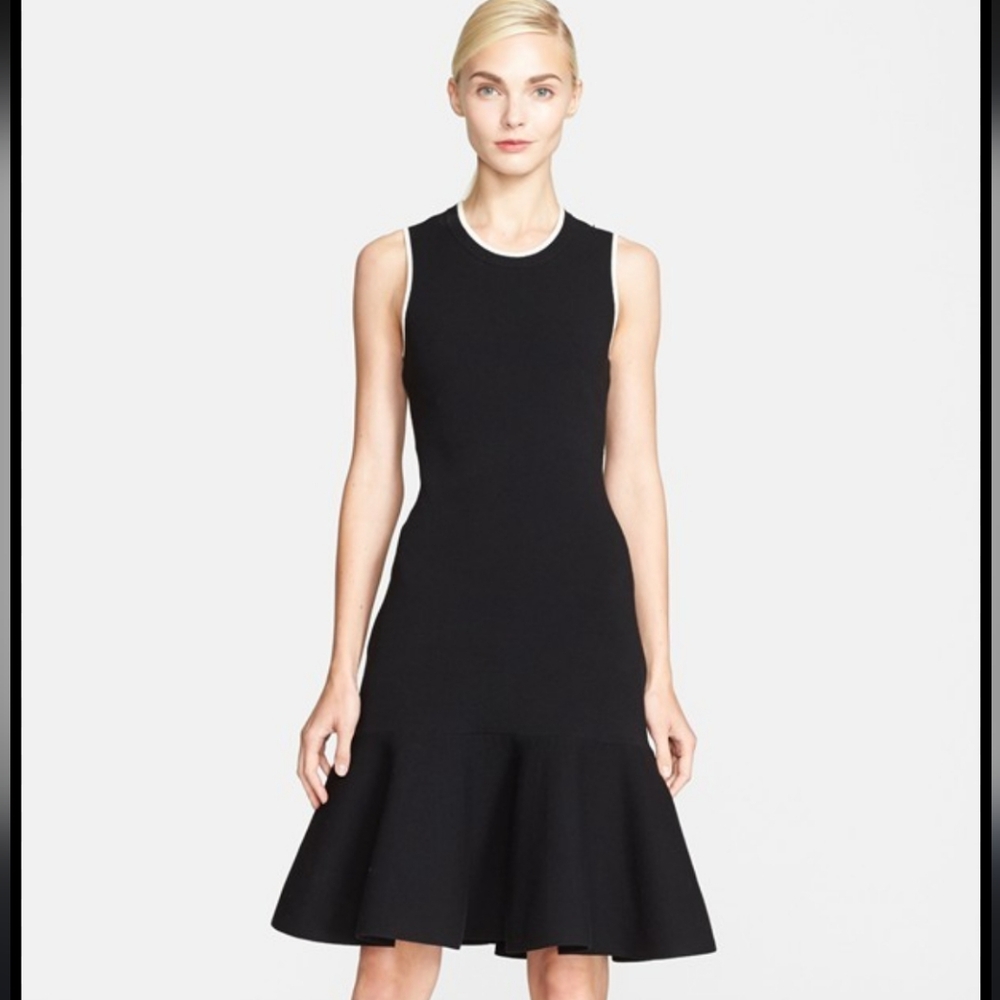 Kate Spade Black Sleeveless Dress with White Trim And Bowed Open Back
